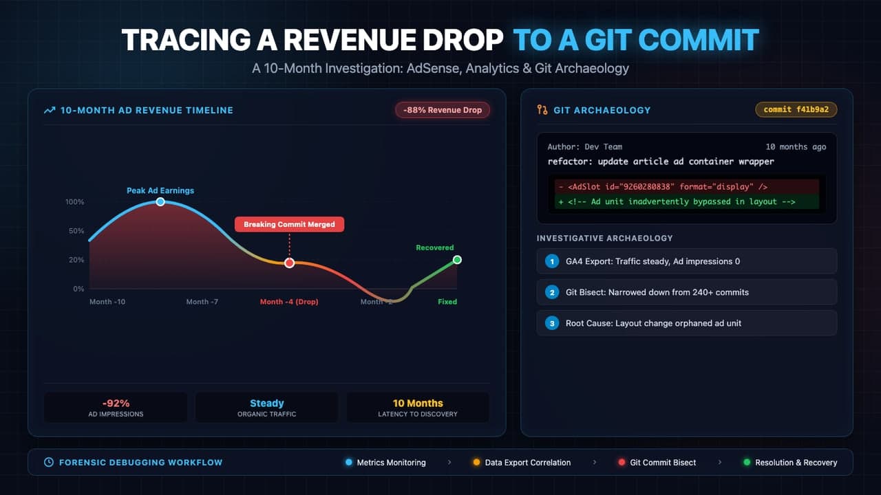 How I Traced a Revenue Drop to a Single Git Commit From 10 Months Ago