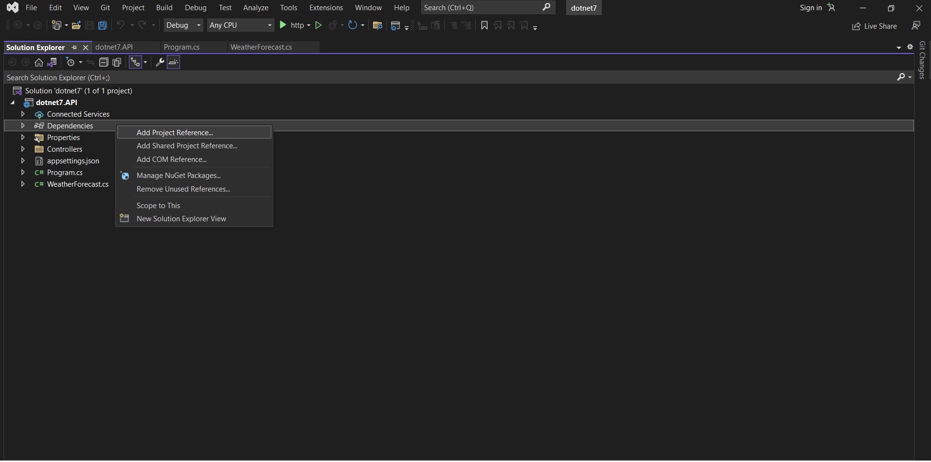 add project reference