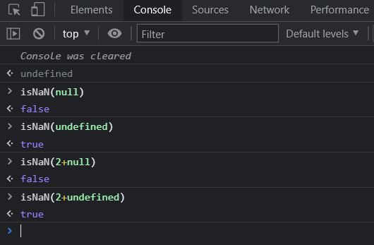 Behavior of null and undefined with isNaN() function