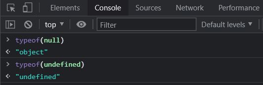 typeof on null and undefined